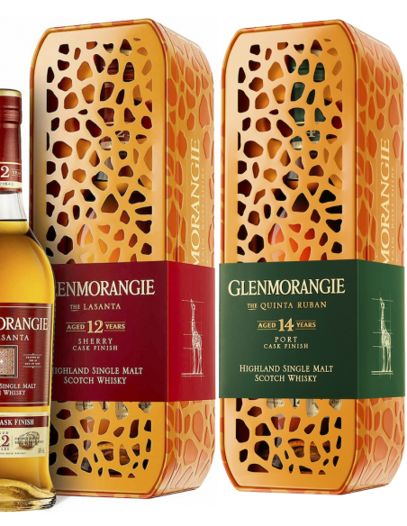 Whisky Glenmorangie Duo Set Limited Edition Girafe Giftbox Lasanta & Quinta Ruban - 2 x 70 CL