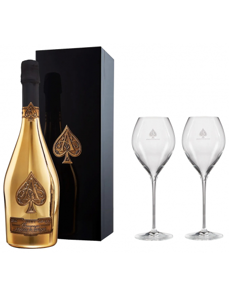 ARMAND DE BRIGNAC Set 2 verres 28.5 cl & Giftbox Ace of Spades Brut Gold - 75 cl