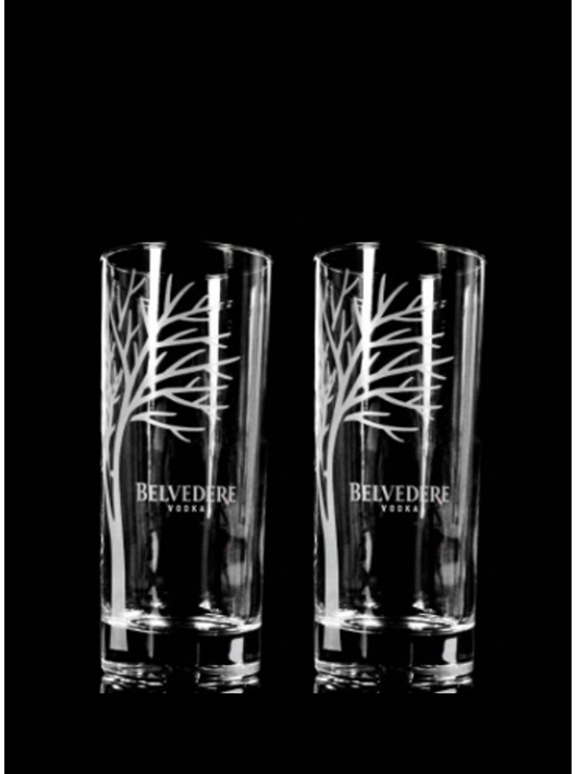 Belvedere Vodka Set 2 Mini Shot glasses & 1 Pure bottle - 40% - 70 cl