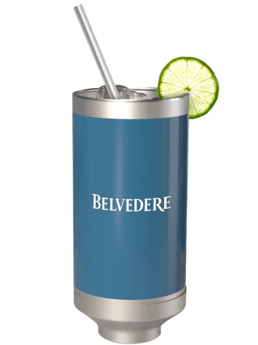 Belvedere Vodka Set 2 Medium Ice Bucket & 6 Spritz Glasses & 2 bottles Pure & 2 Mini Shaker - 40% - 2 x 70 CL