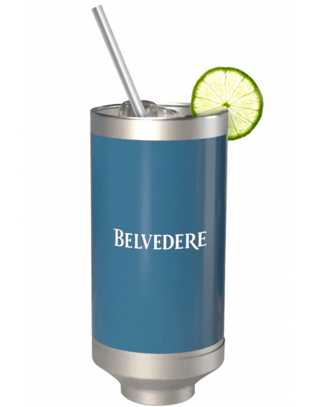 Belvedere Vodka Set 2 Medium Ice Bucket & 6 Spritz Glasses & 2 bottles Pure & 2 Mini Shaker - 40% - 2 x 70 CL