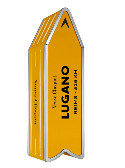 Veuve Clicquot ARROW "LUGANO" Metal GIFTBOX Brut Carte Jaune - 75 cl