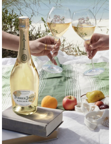 Perrier-jouët Set 2 glasses 28.5 cl & 1 Giftbox Blanc de blancs - 75 cl