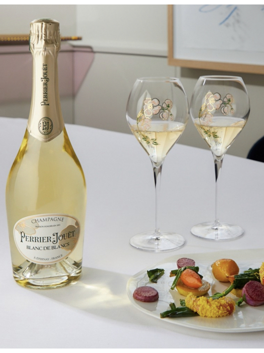 Perrier-jouët Set 2 glasses 28.5 cl & 1 Giftbox Blanc de blancs - 75 cl