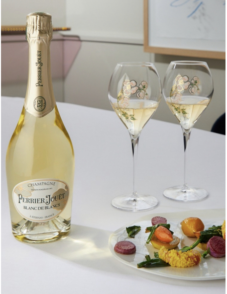 Perrier-jouët Set 2 gläser 28.5 cl & 1 Giftbox Blanc de blancs - 75 cl