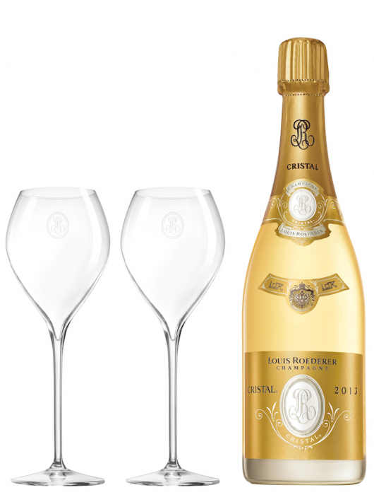 Cristal Louis Roederer Luxury Giftbox 2 Glasses 28.5 cl & Vintage 2013 blanc - 75 cl