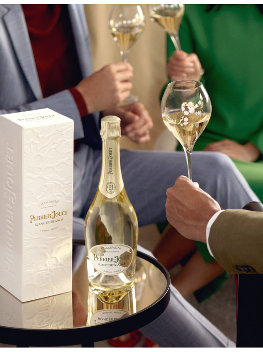 Perrier-jouët Set 2 glasses 28.5 cl & 1 Giftbox Blanc de blancs - 75 cl