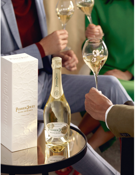 Perrier-jouët Set 2 verres 28.5 cl & 1 Giftbox Blanc de blancs - 75 cl