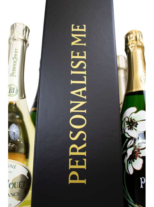 Misterchampagne.ch Giftbox Schwarz Karton, 20 Buchstaben GOLD Personalisiert - 75 cl