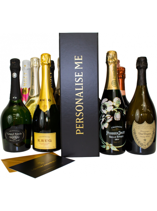 Misterchampagne.ch Giftbox Black cardboard, 20 letters GOLD Personalised - 75 cl