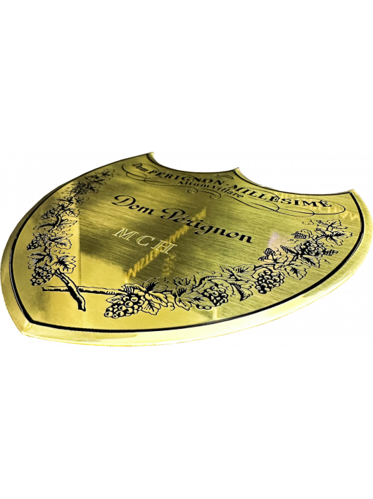 Dom Pérignon Bouclier en métal personnalisé pour coffret - 3 lettres maximum