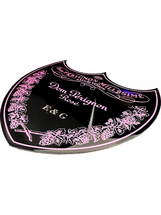 Dom Pérignon Individuelles Metallschild für Giftbox Rosé - maximal 3 Buchstaben