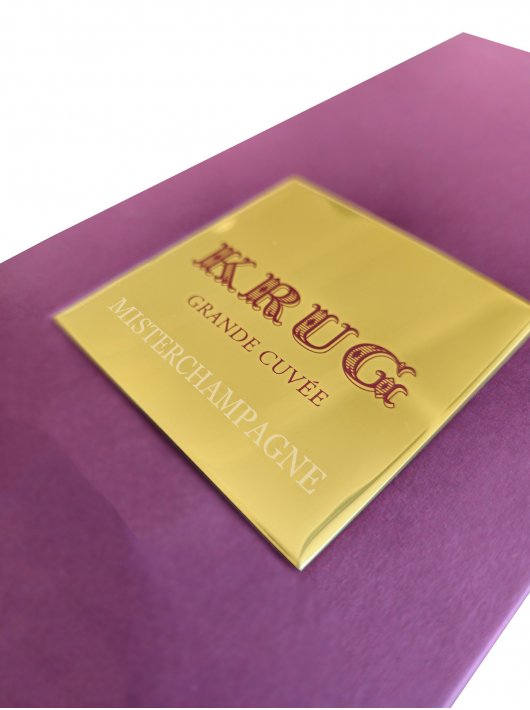 Krug Plaque en métal personnalisée pour coffret - 15 caractères maximum