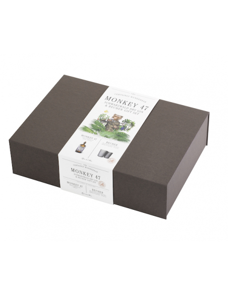 GIN MONKEY 47 Coffret 2 tasses en argiles & Dry GIN - 47% - 50 CL