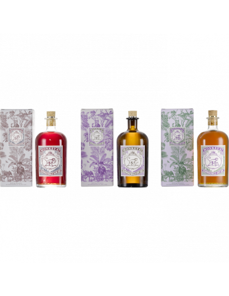 GIN MONKEY 47 Triple Box Barrel Cut & Sloe & Dry GIN - 3 x 50 CL
