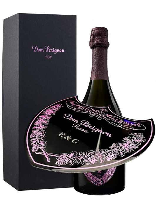 Dom Pérignon Vintage 2009 Rosé Personalisierte Giftbox mit Gravur auf Metallschild - 75 cl