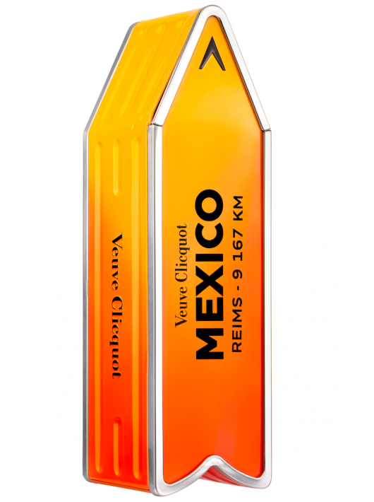 Veuve Clicquot Métal Giftbox Personnalisé "ARROW ORANGE" Brut Carte Jaune - 75 cl