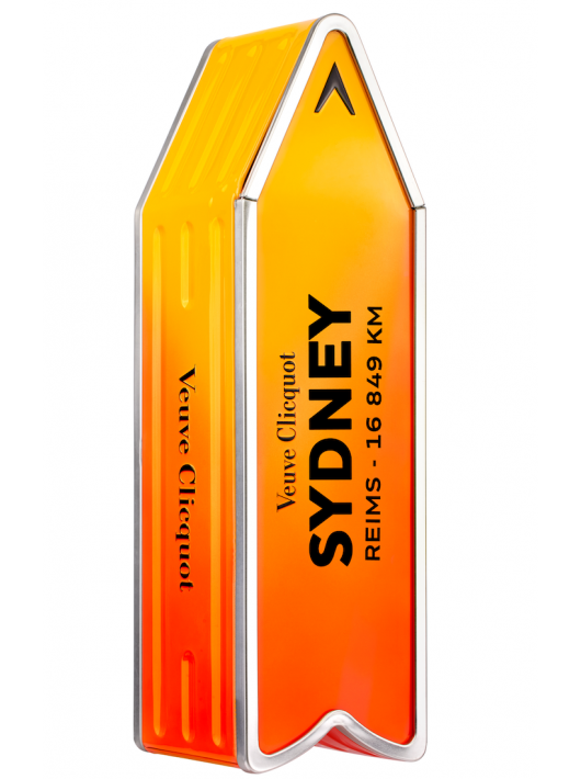 Veuve Clicquot Personalised "ARROW ORANGE" Metal Giftbox Yellow Label Brut - 75 cl