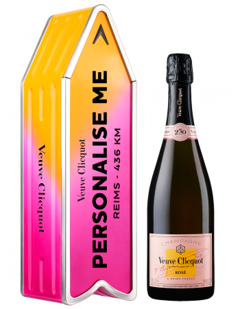 Veuve Clicquot Personalised "ARROW PINK" metal & Champagne Rosé - 75 cl