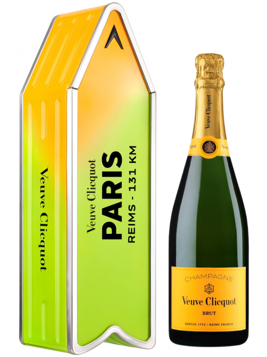 Veuve Clicquot Personalisierte Metal Geschenkbox "ARROW GREEN" Yellow Label Brut - 75 cl