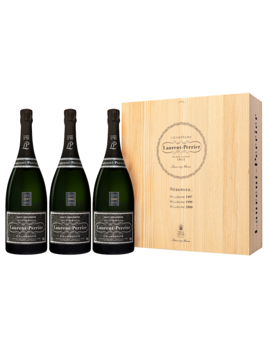 Laurent-Perrier Coffret en bois 3 MAGNUM BRUT Millésimé 1997, 1999 et 2000 - 3 x 150 cl