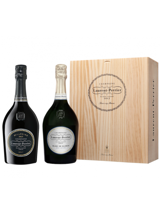 Laurent-Perrier Holzkiste Vintage 2015 Brut & Blanc de blancs - 2 x 75 cl