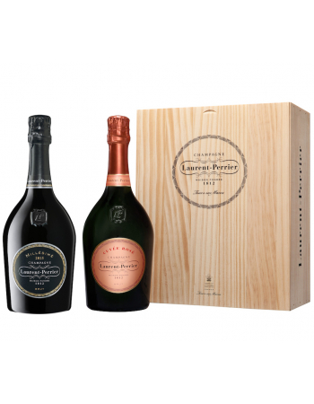Laurent-Perrier Coffret Bois Vintage 2015 Brut & Cuvée rosé - 2 x 75 cl