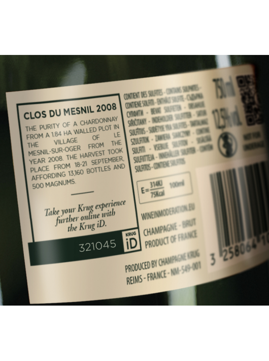 Krug Clos du mesnil blanc de blancs 2008 - 75 cl