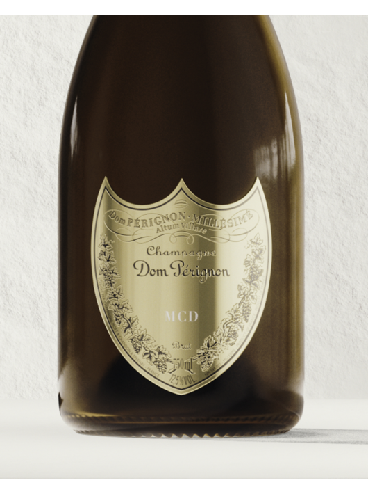 Dom Pérignon Bouclier en métal personnalisé pour bouteille - 3 lettres maximum