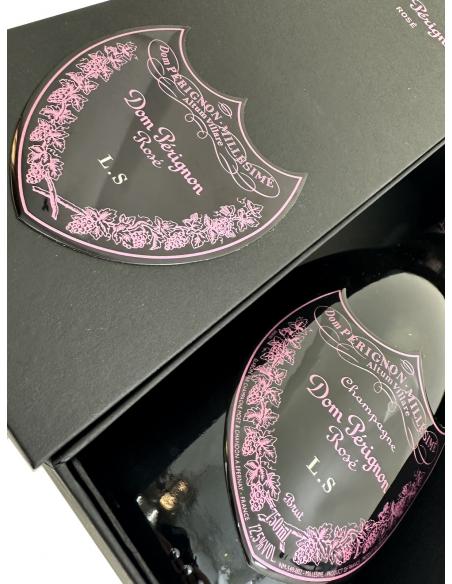 Dom Pérignon Vintage 2009 Rosé Giftbox & personalisierte Flasche mit Gravur auf Metallschild - 75 cl