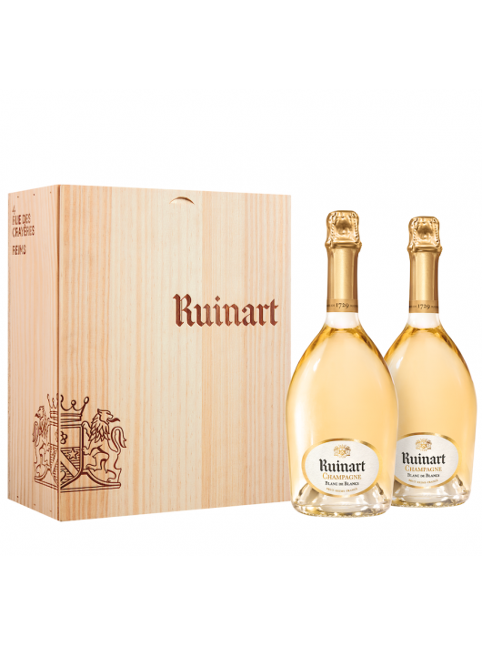 Ruinart WOODEN BOX DUO Blanc de blancs - 2 x 75 cl