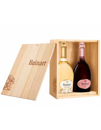 Ruinart WOODEN BOX DUO BOTTLES Rosé & Blanc de blancs - 75 cl