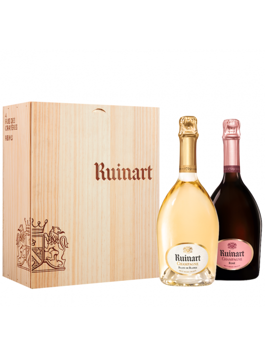 Ruinart HOLZKISTE MIT DEM DUO Rosé & Blanc de blancs - 75 cl
