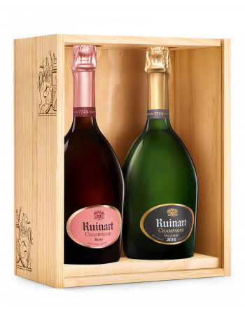 Ruinart WOODEN BOX DUO Vintage 2016 & Rosé - 2 x 75 cl