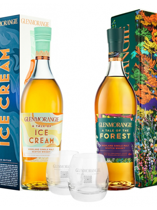 Whisky Glenmorangie Set 2 Tumblers & A Tale of Forest & A Tale of Ice Cream - 46% - 2 x 70 CL