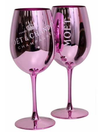 Moët & Chandon 2 Pink Ceramic Glasses