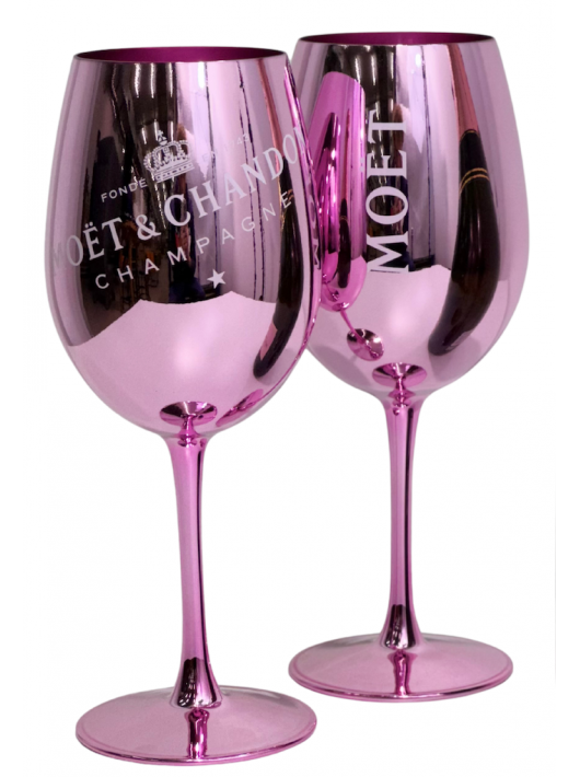 Moët & Chandon 2 Pink Ceramic Glasses
