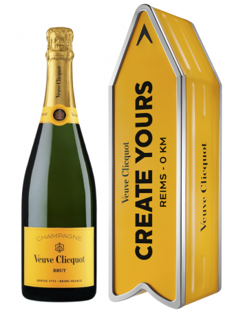 Veuve Clicquot Métal Giftbox Personnalisé "ARROW" Brut Carte Jaune - 75 cl