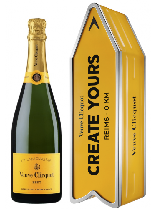 Veuve Clicquot Métal Giftbox Personnalisé "ARROW" Brut Carte Jaune - 75 cl