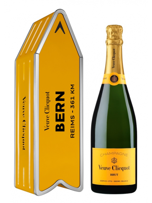 Veuve Clicquot ARROW "BERN" Metal GIFTBOX Brut Carte Jaune - 75 cl