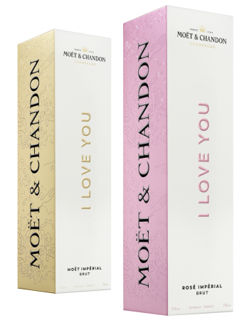 Moët & Chandon Set "I LOVE YOU" Rosé & Brut - 2 x 75 CL