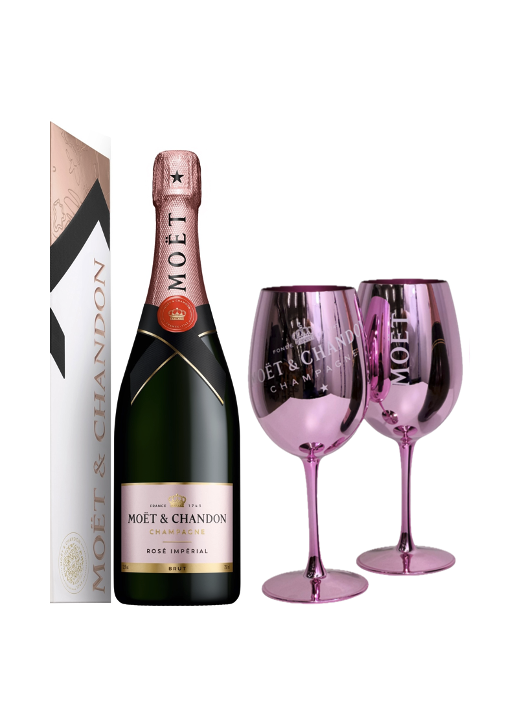 Moët & Chandon Set 2 Keramikgläser Rose + Rosé Impérial - 1 x 75 CL