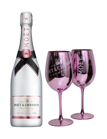 Moët & Chandon SET 2 Keramikgläser rosa + 1 ICE IMPÉRIAL ROSÉ - 75 CL
