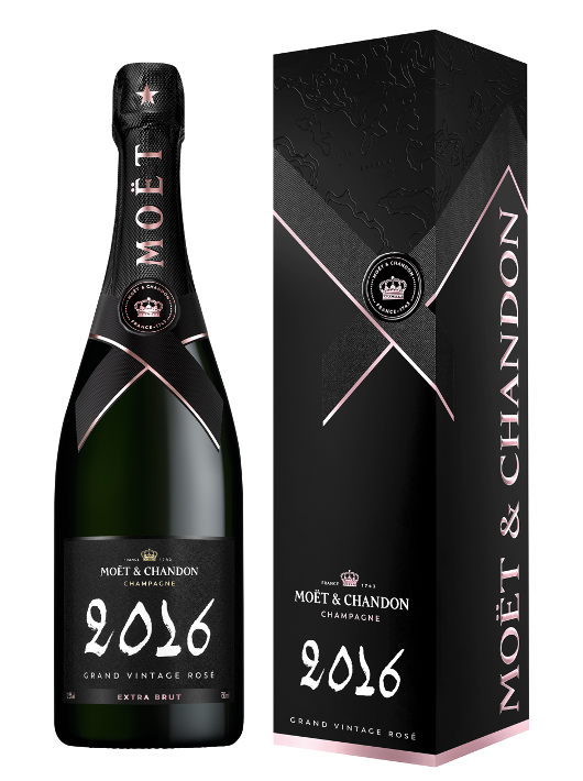 Moët & Chandon Set 2 Glasses & Grand Vintage 2016 Rosé - 75 cl