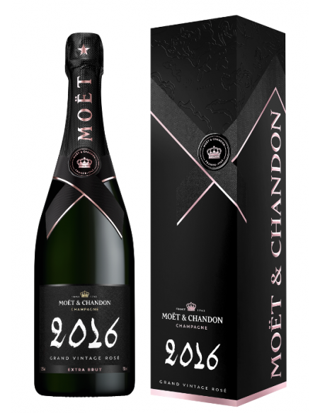 Moët & Chandon Set 2 Glasses & Grand Vintage 2016 Rosé - 75 cl