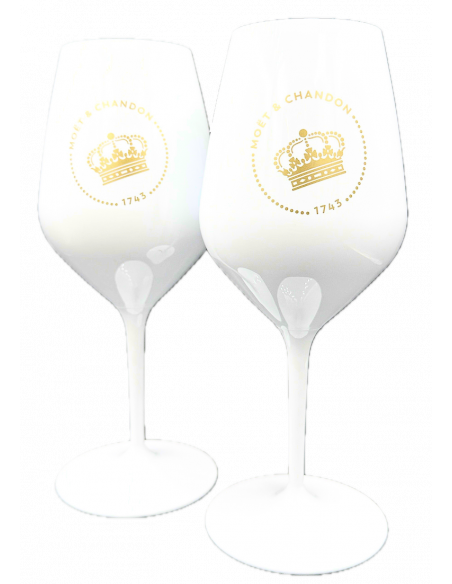 Moët & Chandon 2 Weiße Acrylgläser