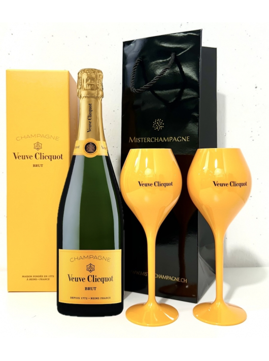 Veuve Clicquot Set 2 TRITAN Glasses & 1 Brut Yellow Card - 1 x 75 cl