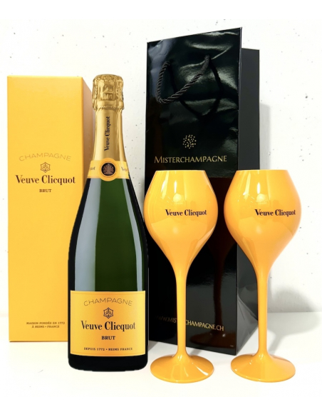 Veuve Clicquot Set 2 TRITAN Glasses & 1 Brut Yellow Card - 1 x 75 cl