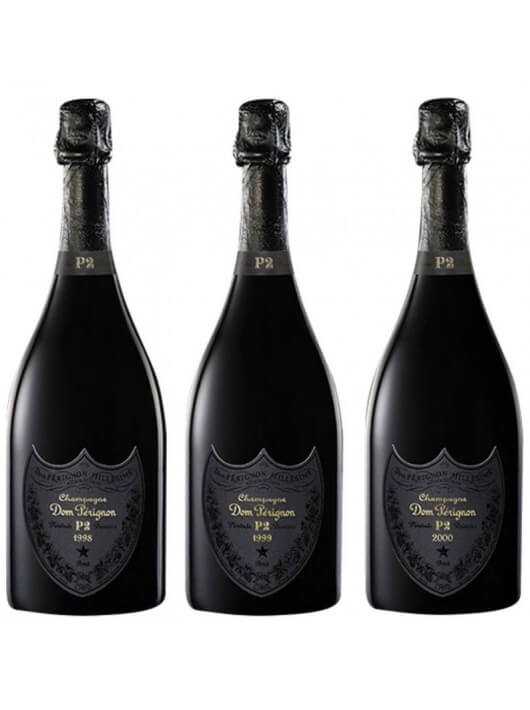Dom Pérignon P2 Trilogy Limited Edition vintage 1998, 1999, 2000 - 3 x 75 CL