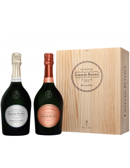 Laurent-Perrier Coffret Bois Cuvée rosé & Blanc de blancs - 2 x 75 cl